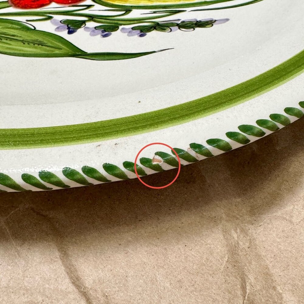 Vintage Hand-Painted Ceramic Plate, La Torre Montecatini Alto, Italian, 13.5" - Picture 8 of 11
